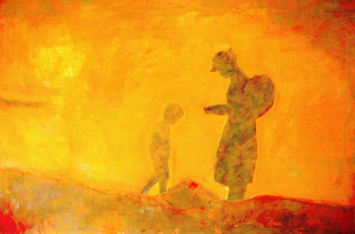 Painting titled "la playa" by Carlos Antolin, Original Artwork, Oil