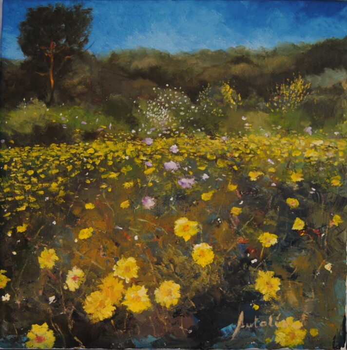 Pintura intitulada "paseos de primavera" por Carlos Antolin, Obras de arte originais, Óleo