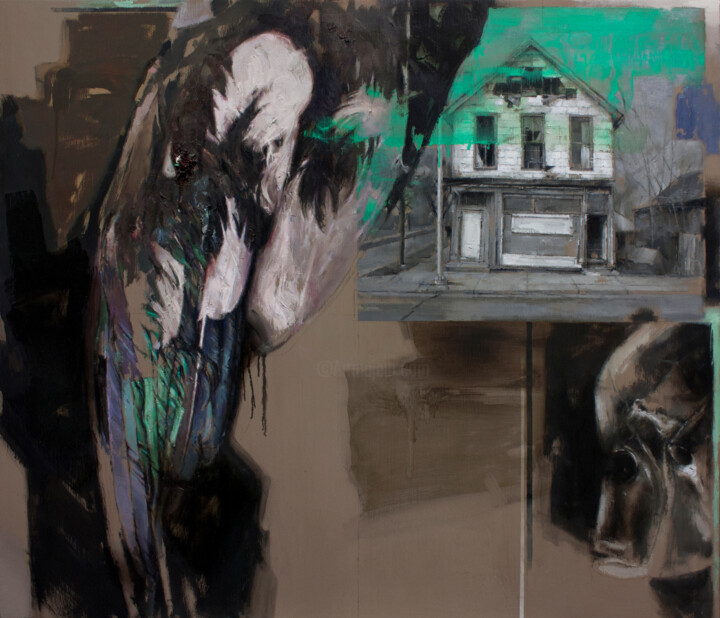 Peinture intitulée "Ghost reveries III" par Carlos Asensio, Œuvre d'art originale, Huile Monté sur Châssis en bois