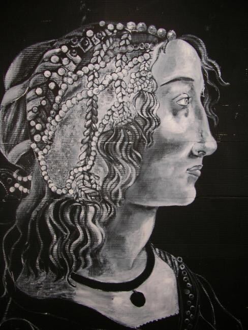 Pintura titulada "Ritratto di Dama, o…" por Carlos Atoche, Obra de arte original