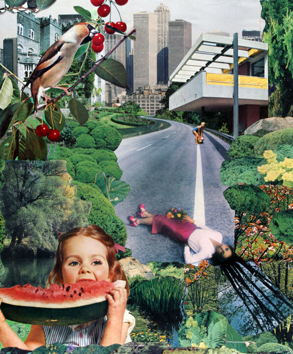 Collages getiteld "The Danger of A Dre…" door Carlos Canet Fortea, Origineel Kunstwerk, Digitale afdruk