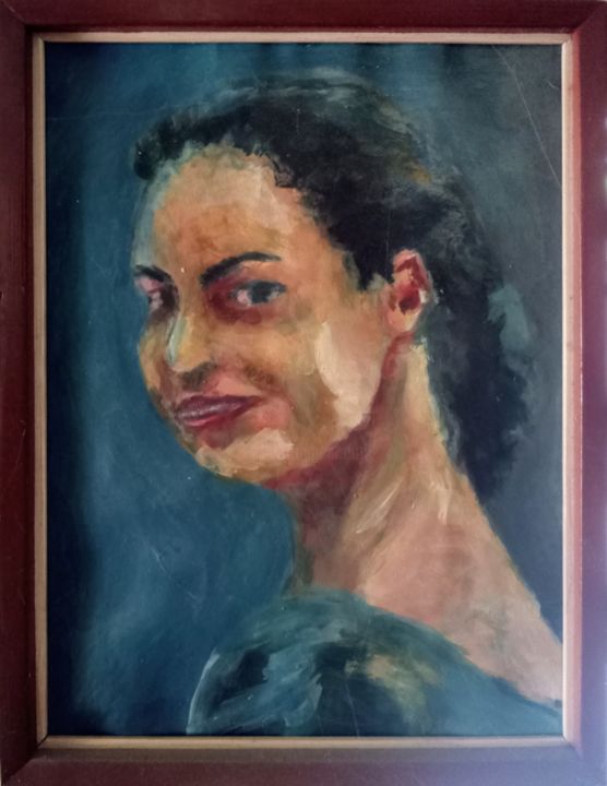 Peinture intitulée "Retrato de Mujer Jo…" par Carlos Casanova, Œuvre d'art originale, Huile