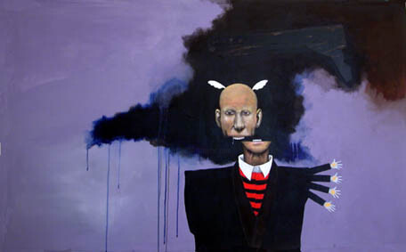 Картина под названием "Politico disguised…" - Carlos David, Подлинное произведение искусства, Масло