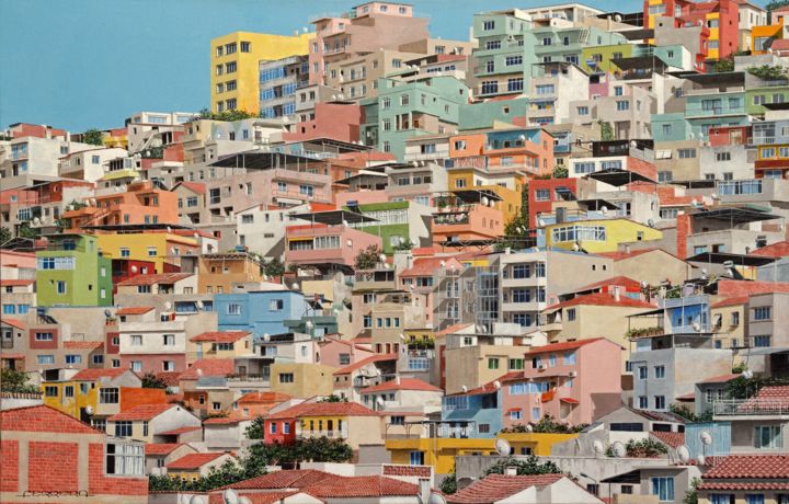 Peinture intitulée "Urbanscape VI" par Carlos María Ferreira Soto, Œuvre d'art originale, Acrylique