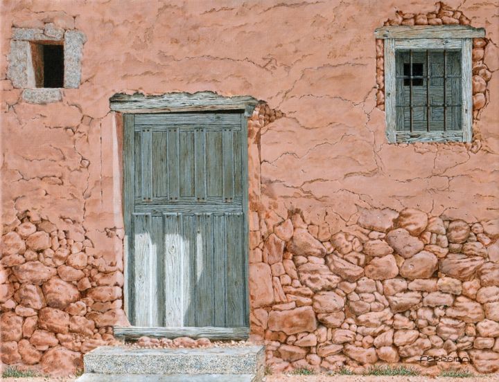 Pintura titulada "Old door" por Carlos María Ferreira Soto, Obra de arte original, Acrílico