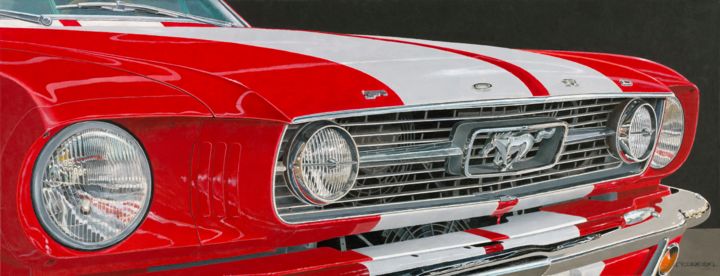 Schilderij getiteld "67's Mustang" door Carlos María Ferreira Soto, Origineel Kunstwerk