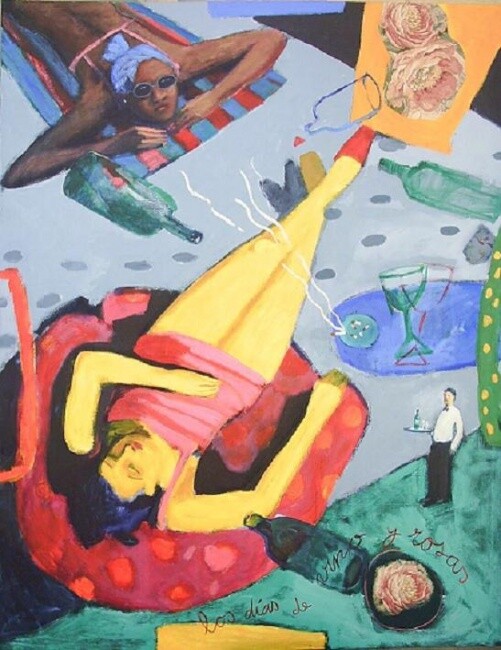 Peinture intitulée "Días de vino y rosas" par Carlos Nadal, Œuvre d'art originale