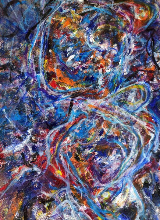 Painting titled "Quantum spectral im…" by Carlos Paredes Colin, Original Artwork, Acrylic