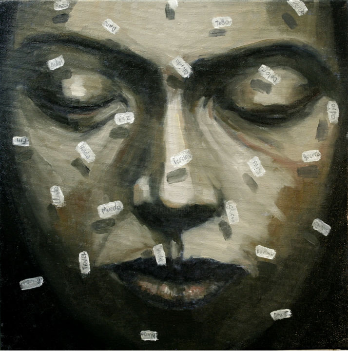 Painting titled "Palabras" by Carlos Sánchez Maydana, Original Artwork, Oil