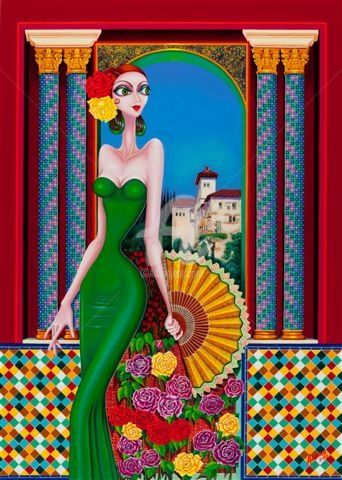 Pintura titulada "Esmeralda" por Carlos Andino, Obra de arte original, Oleo