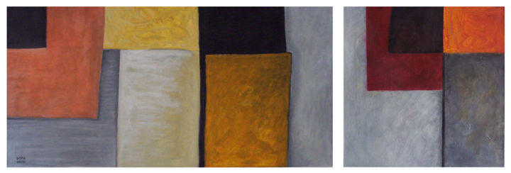 Pintura intitulada "díptico abstracto" por Carlos Ardohain, Obras de arte originais