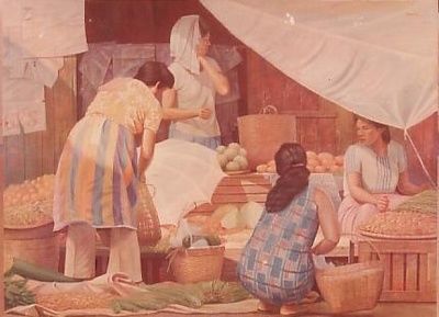 "market scene III" başlıklı Tablo Cee tarafından, Orijinal sanat