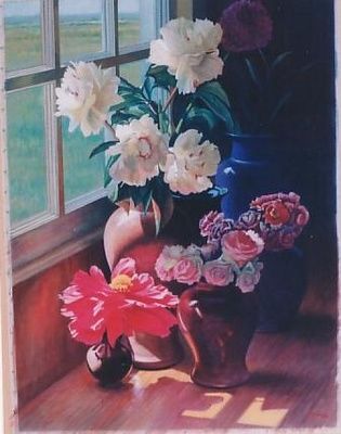 Pintura intitulada "still life- flowers2" por Cee, Obras de arte originais