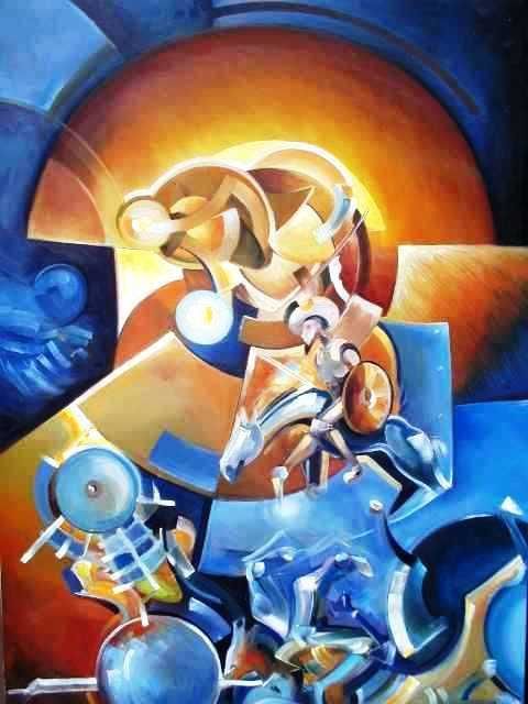 Painting titled "EL QUIJOTE" by Carlos Calderon, Original Artwork