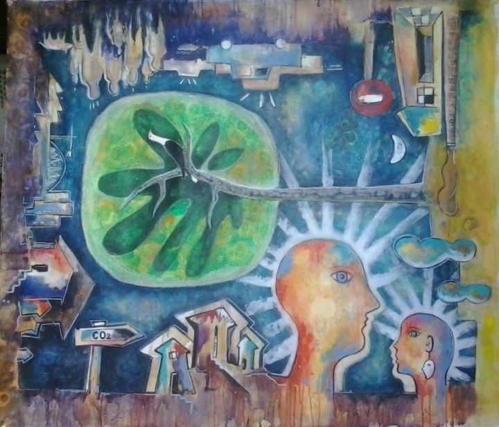 Painting titled "¿Dónde se fueron aq…" by Carlos Anabeil, Original Artwork, Acrylic