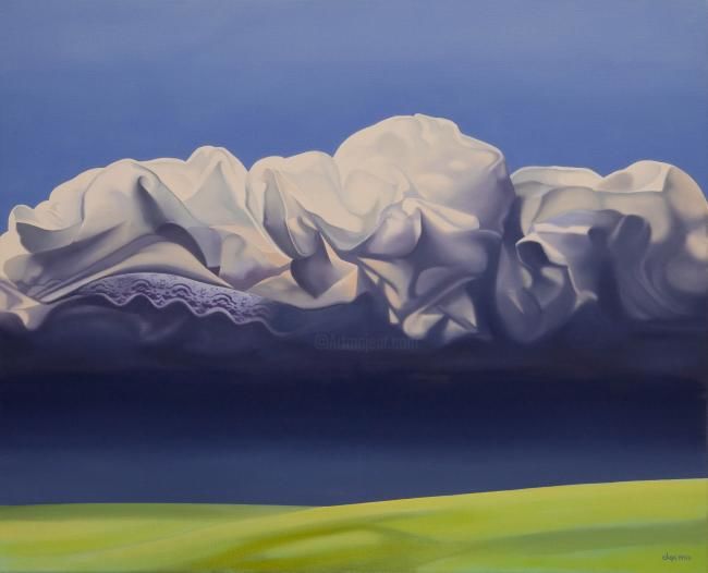 Pintura intitulada "Cloudy Sheet" por Carlos Dugos, Obras de arte originais