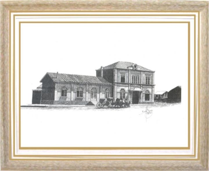 Desenho intitulada ""ESTAÇÃO FÉRREA DE…" por Carlos Fonttes, Obras de arte originais,