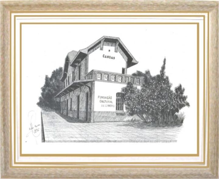 Desenho intitulada ""ESTAÇÃO FÉRREA DE…" por Carlos Fonttes, Obras de arte originais,