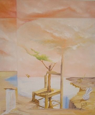 Pintura intitulada "Cadeira de Raiz Ilu…" por Carlos Godinho, Obras de arte originais, Óleo
