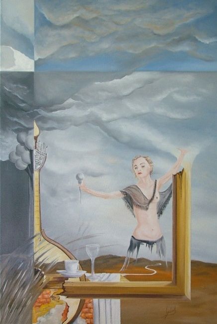 Painting titled "Minha Donna Fadista…" by Carlos Godinho, Original Artwork, Oil