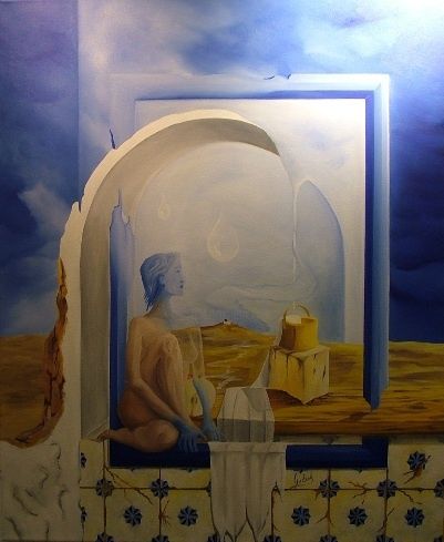 Painting titled "Visoes de Um Azul_v…" by Carlos Godinho, Original Artwork, Oil