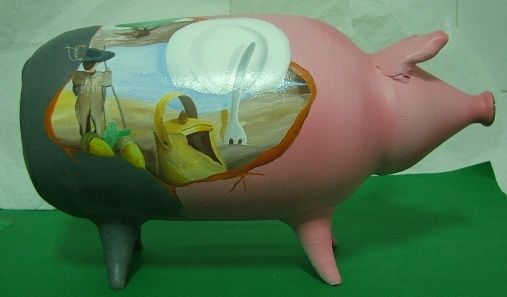 Pintura intitulada ""Porquinho do Monta…" por Carlos Godinho, Obras de arte originais, Óleo
