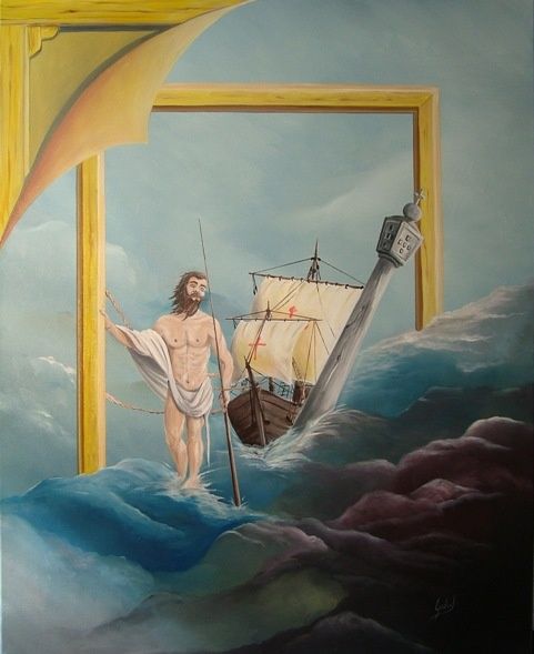 Pintura titulada "Visões do Cabo das…" por Carlos Godinho, Obra de arte original, Oleo
