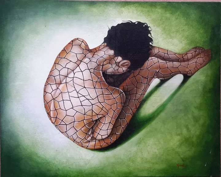 Schilderij getiteld "De la serie esclavo…" door Carlos Grant, Origineel Kunstwerk, Acryl