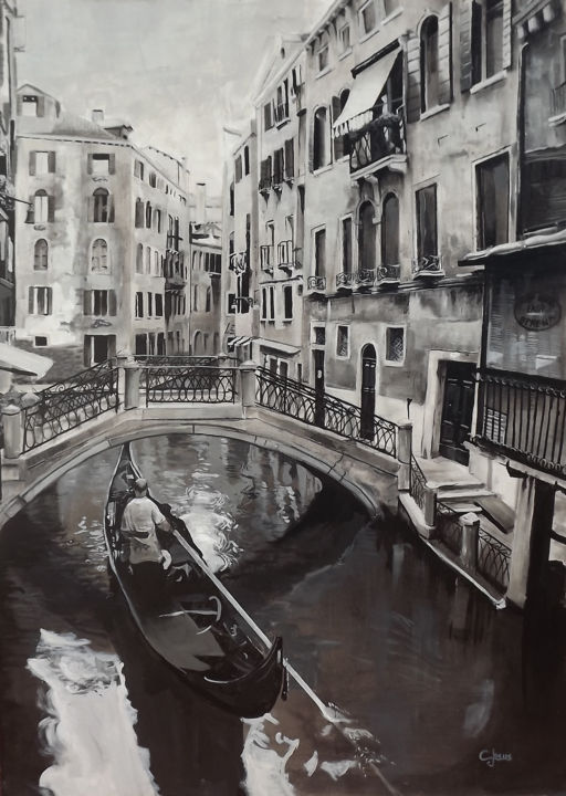 Картина под названием "canal de venecia" - Carlos Jesús Saorín Sánchez, Подлинное произведение искусства, Другой
