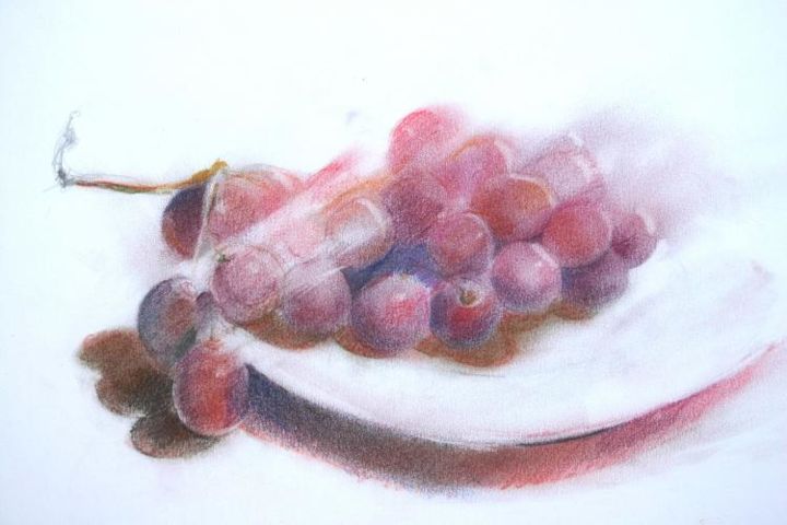 Pintura titulada "Uvas negras" por Carlos Lodos, Obra de arte original