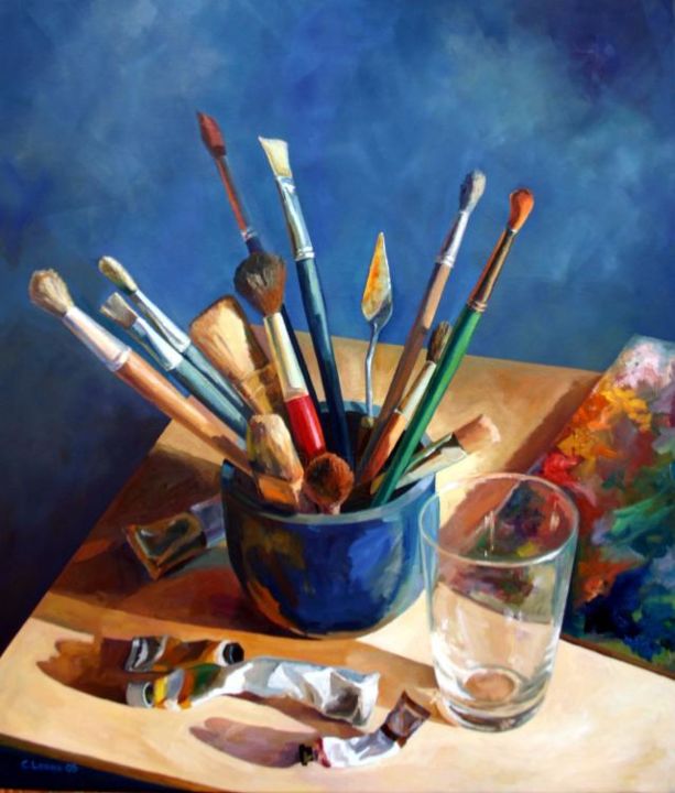 Pintura titulada "Zona de trabajo" por Carlos Lodos, Obra de arte original,