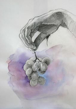 Pintura titulada "Con uvas" por Carlos Lodos, Obra de arte original