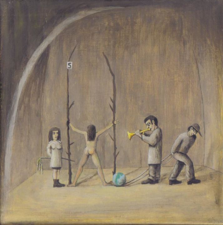 Painting titled "Minga! Los niños pr…" by Carlos Masoch, Original Artwork