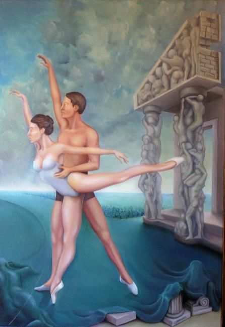 Pintura titulada "Bailarines 2" por Carlos Alberto Miranda, Obra de arte original, Oleo