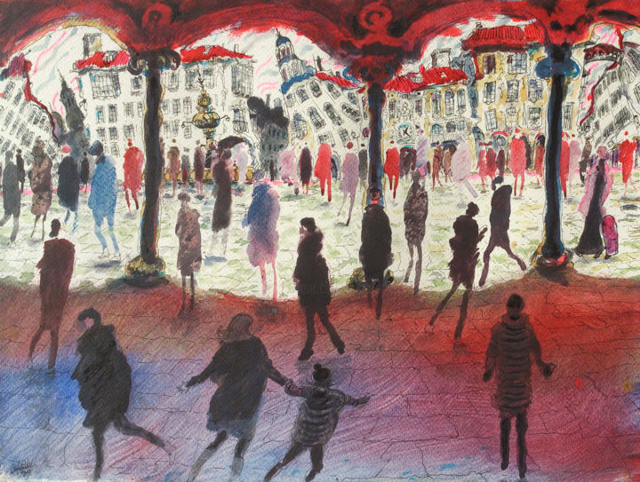 Dibujo titulada "¡estamos aquí...!" por Carlos Pardo, Obra de arte original, Tinta