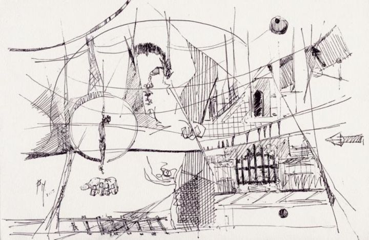 Disegno intitolato ""Visiones"" da Carlos Pulido, Opera d'arte originale