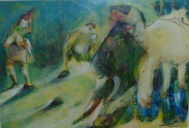 Painting titled "Meu suporte és tu" by Carlos Saramago, Original Artwork, Oil