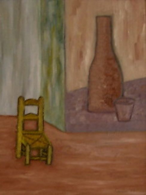 Painting titled "sillita_con_jarron_…" by Carlos Soler, Original Artwork