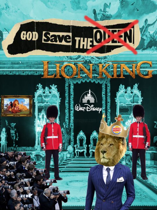 Painting titled "God Save The Lion K…" by Carlos Zayan, Original Artwork, Digital Painting