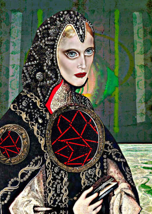 Arte digitale intitolato "la dea Tiokra" da Carlotta Baldazzi (Ugly Aunt), Opera d'arte originale, Pittura digitale