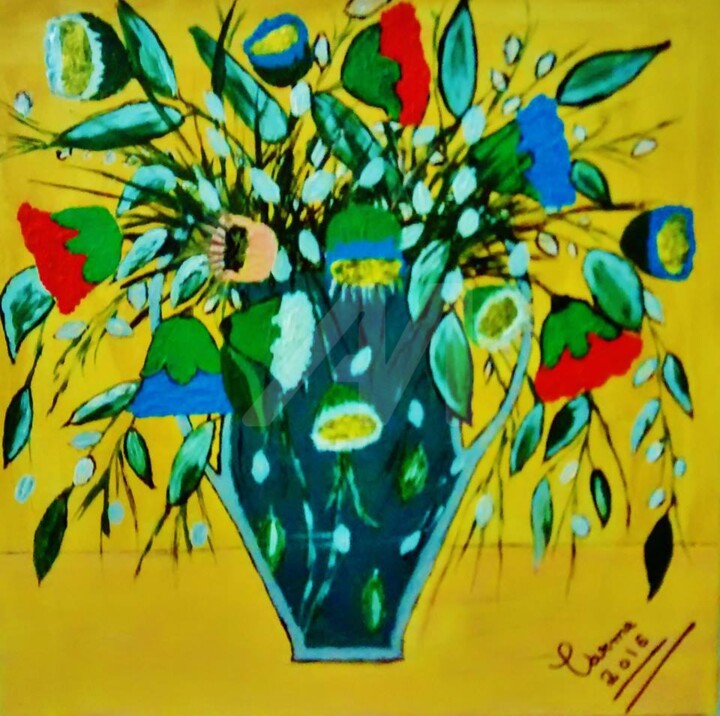 Pintura titulada "arranjo-floral.jpg" por Carma Carvalho, Obra de arte original