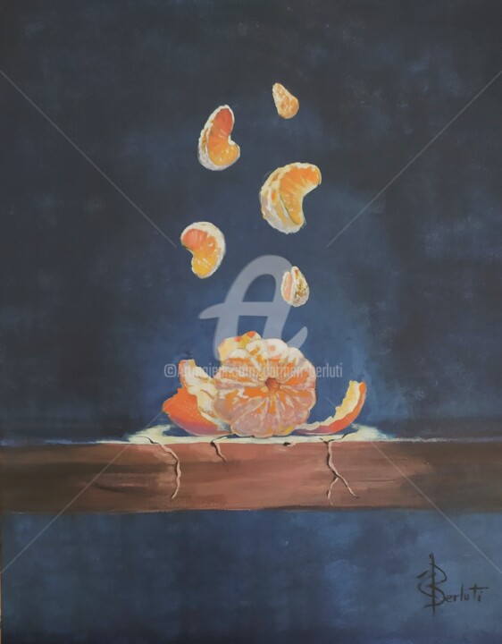 Картина под названием "HUMOUR GOURMAND 3" - Carmen Berluti, Подлинное произведение искусства, Масло
