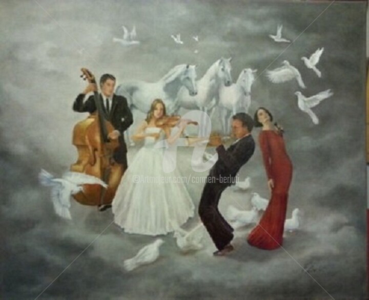 Pintura intitulada "Concert céleste" por Carmen Berluti, Obras de arte originais, Acrílico