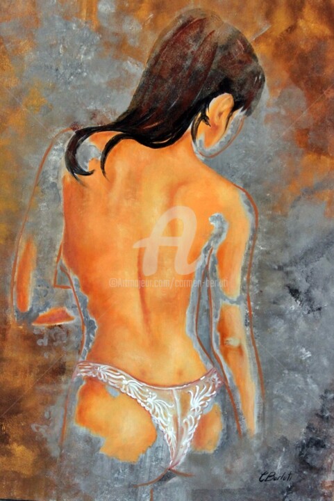 Painting titled "Nu au bresilien" by Carmen Berluti, Original Artwork, Acrylic