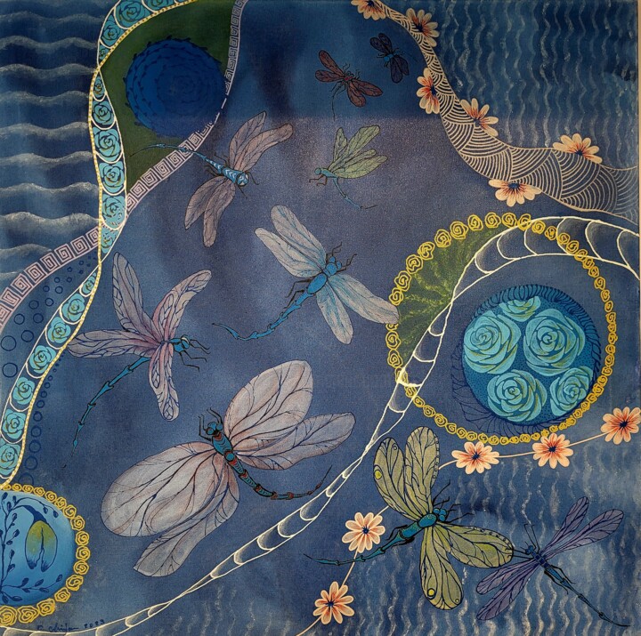 Картина под названием "dragonfly" - Carmen Chitan, Подлинное произведение искусства, Акрил
