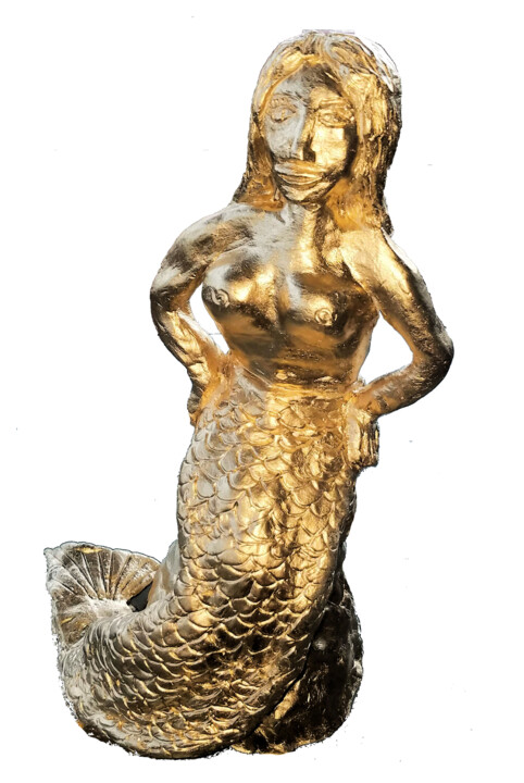 Γλυπτική με τίτλο "Die Meerjungfrau" από Carmen Coduri, Αυθεντικά έργα τέχνης, Κεραμικά
