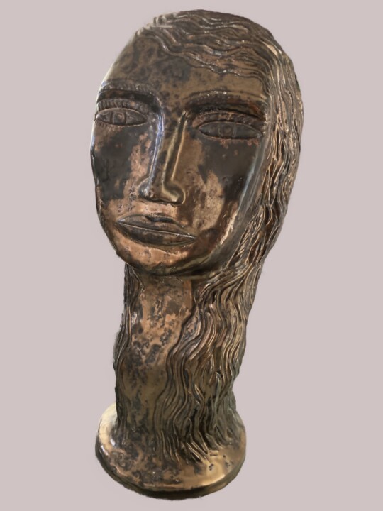 Sculpture titled "Womanhead" by Carmen Coduri, Original Artwork, Clay