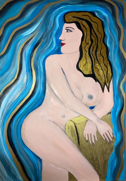 Peinture intitulée "Kleopatra" par Carmen Coduri, Œuvre d'art originale, Huile Monté sur Carton