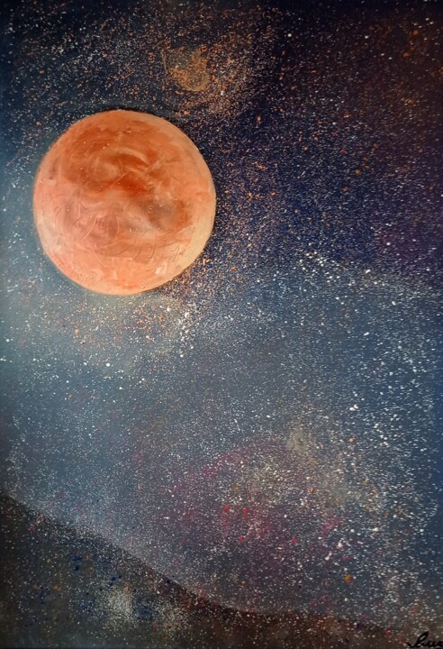 Painting titled "Marte" by Carmen Cruz, Original Artwork, Oil