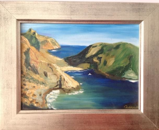 Pintura titulada "Cala cerrada" por Carmen Fdez Tornell, Obra de arte original, Oleo